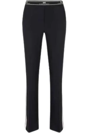 Elisabetta Franchi Bukser, Dame, Sort, 2XL, Polyester, Wide-Leg Bukser