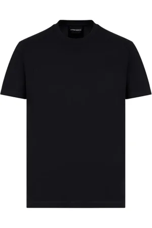 Emporio Armani Top, Herre, Blå, XL, Crew Neck Logo T-shirt