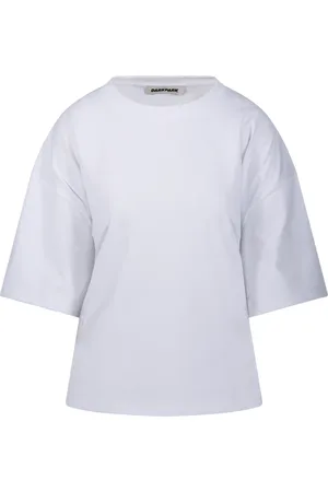 DARKPARK Top, Dame, Hvid, S, Bomuld, Hvid Draperet T-shirt