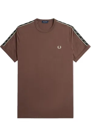 Fred Perry Top, Herre, Brun, L, Bomuld, Contrast Ribbed Ringer T-Shirt