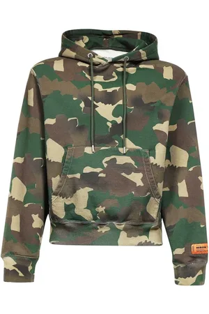 Heron Preston Sweathshirts & Hoodies, Herre, Grøn, XS, Bomuld, Camouflage Bomulds Hættetrøje