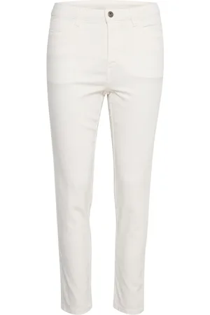 Kaffe Jeans, Dame, Hvid, S, Moderne 7/8 Jeansbukser Kridt