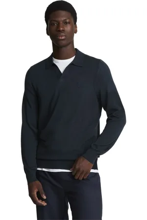 Lyle & Scott Strik, Herre, Blå, L, Uld, Eagle Merino Jumper med krave