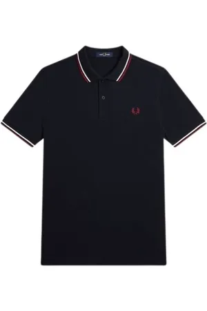 Fred Perry Top, Herre, Blå, 3XL, Bomuld, 2-farvet bomuldspoloshirt