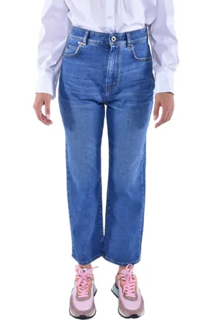 Max Mara Jeans, Dame, Blå, 2XS, Denim, Ankelkorte cropped denim jeans