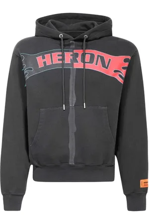 Heron Preston Sweathshirts & Hoodies, Herre, Sort, XL, Bomuld, Bomulds Hoodie med Print