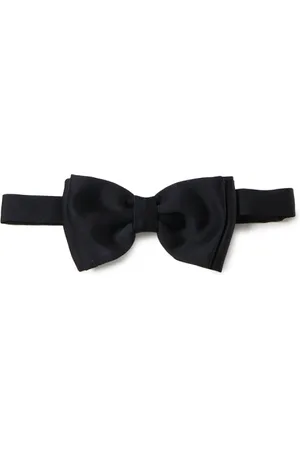 LARDINI Tilbehør, Herre, Sort, ONE SIZE, Satin, Sort satin butterfly sløjfe i overstørrelse