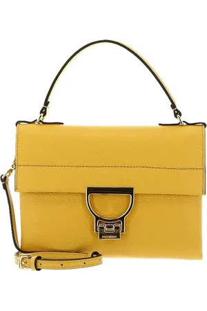 Coccinelle Taske, Dame, Gul, ONE SIZE, Uld, Kornlæder Crossbody Taske med Guld Detaljer