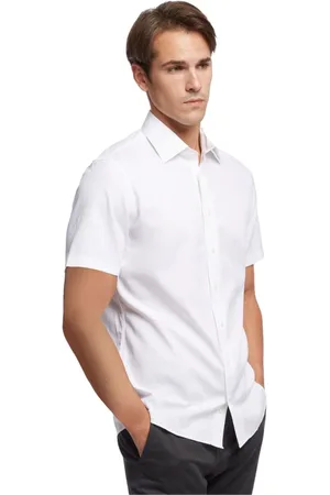 Brooks Brothers Skjorte, Herre, Hvid, 3XL, Bomuld, Milano Slim-fit Non-iron Skjorte