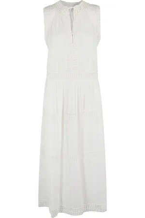 ULLA JOHNSON Kjole, Dame, Hvid, M, Boho Chic Strand Coverup
