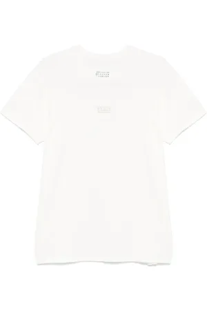 Maison Margiela Top, Herre, Hvid, L, Bomuld, Stempel Logo T-shirt