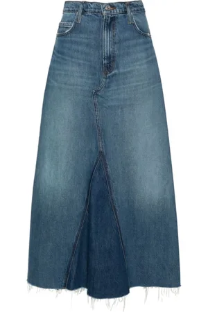 Frame Nederdel, Dame, Blå, W26, Bomuld, The Dorothy Maxi Skirt