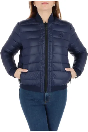 Moschino Jakke, Dame, Blå, L, Uld, Printed Zip-Up Jacket