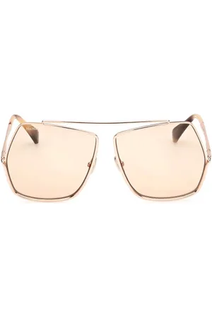 Max Mara Tilbehør, Dame, Gul, 64 MM, Uld, Metal Solbriller Elsa