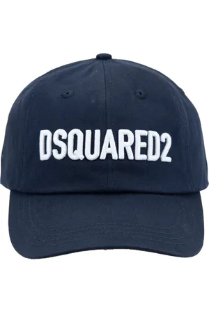 Dsquared2 Tilbehør, unisex, Blå, ONE SIZE, Bomuld, Embossed Logo Baseball Cap Fibbia