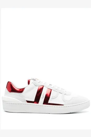 Lanvin Sko, Dame, Hvid, 40 EU, Læder, Hvide Læder Sneakers med Paneler