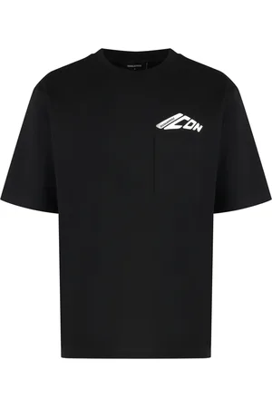 Dsquared2 Top, Herre, Sort, M, Bomuld, Bomulds T-shirt med Rund Hals og Frontlomme