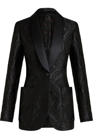 Etro Jakke, Dame, Sort, L, Uld, Stilfuld Jakke