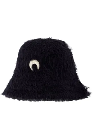 Marine Serre Tilbehør, Dame, Sort, S/M, Læder, Puffy Bucket Hat