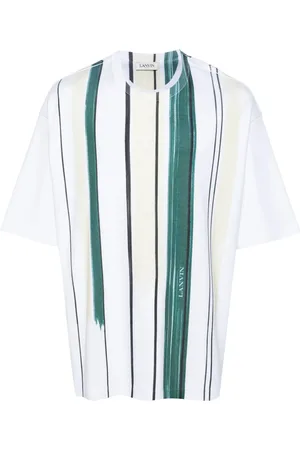 Lanvin Top, Herre, Flerfarvet, M, Bomuld, Stribet bomulds T-shirt