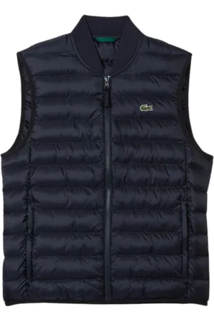 Lacoste Jakke, Herre, Blå, 2XL, Polyester, Quiltet Gilet med Logo Patch