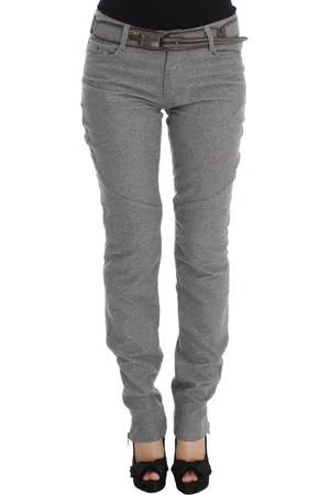 ERMANNO SCERVINO Jeans, Dame, Grå, L, Bomuld, Chic Grå Casual Bomuldsbukser