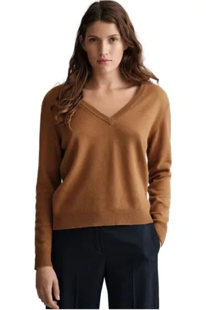 GANT Strik, Dame, , L, Uld, Ekstra Fin V-hals Uld Sweater