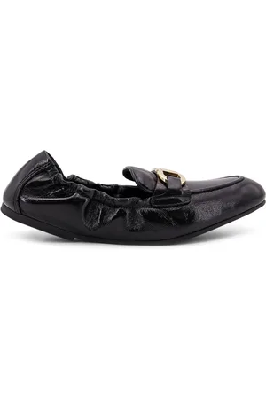 Salvatore Ferragamo Sko, Dame, Sort, 37 EU, Uld, Dekonstrueret læder loafer med gulddetalje