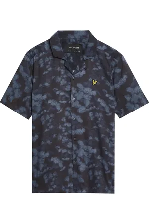 Lyle & Scott Skjorte, Herre, Blå, M, SS Vævet Skjorte Digital Blomsterprint Resort Skjorte