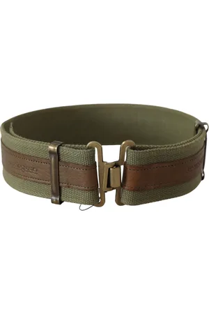 ERMANNO SCERVINO Tilbehør, Herre, Grøn, 80 CM, Bomuld, Armygrøn Rustik Bælte