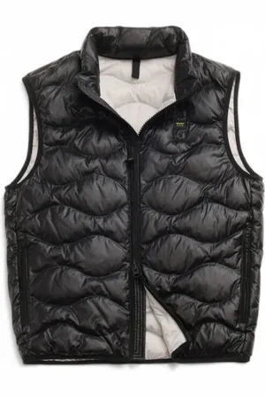 Blauer Jakke, Herre, Sort, 2XL, Polyester, Polstret Vest Polyester Bølger Isoleret
