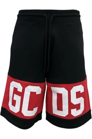 GCDS Shorts, Herre, Sort, XS, Bomuld, Sort Bomuld Bermuda Shorts med Logo Print