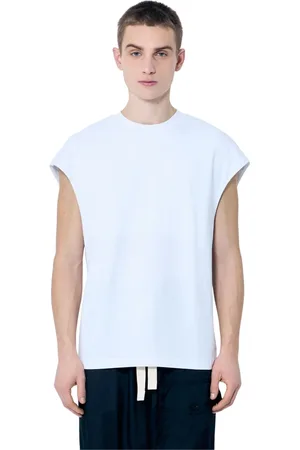 DRIES VAN NOTEN Top, Herre, Hvid, L, Uld, Cotton Crewneck Drop-Shoulder T-Shirt