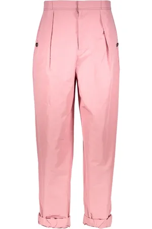 Bottega Veneta Bukser, Dame, Lyserød, M, Bomuld, Silkebløde High-Waist Bukser
