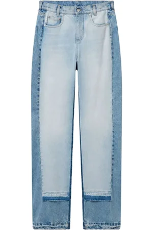 Stella McCartney Jeans, Dame, Blå, W29, Denim, Contrast Panel Straight-Leg Jeans