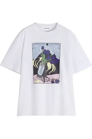 Lanvin Top, Herre, Hvid, M, Grafisk Print Crew Neck T-shirts