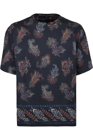 Etro Top, Herre, Flerfarvet, L, Bomuld, Bomulds T-shirt med rund hals og paisleymotiv