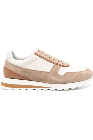 Brunello Cucinelli Sko, Herre, , 44 1/2 EU, Læder, Grained kalveskind og vasket ruskind sneakers