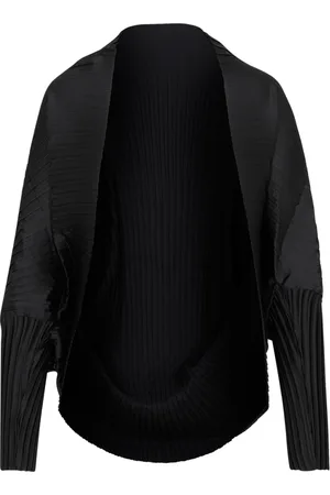 Max Mara Jakke, Dame, Sort, ONE SIZE, Sort Tørklæde med Plisseret Design