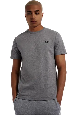 Fred Perry Top, Herre, Grå, S, Bomuld, Klassisk rundhalset bomulds T-shirt