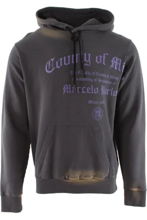 MARCELO BURLON Sweathshirts & Hoodies, Herre, Lilla, S, Bomuld, County Degree Regular Hoody