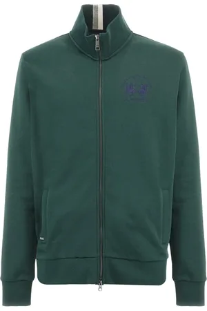 La Martina Sweathshirts & Hoodies, Herre, Grøn, M, Uld, Grøn Sweater med Lynlås