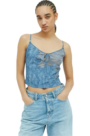 Diesel Top, Dame, Blå, 2XL, Denim, Lace Sleep Cami Top