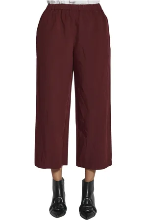 Comme des Garçons Bukser, Dame, Rød, XS, Uld, Burgundy Drawstring Bukser