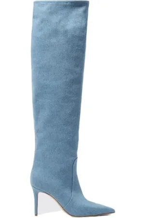 Scarosso Sko, Dame, Blå, 40 EU, Denim, Carra Lyseblå Denim Støvler med Hæl