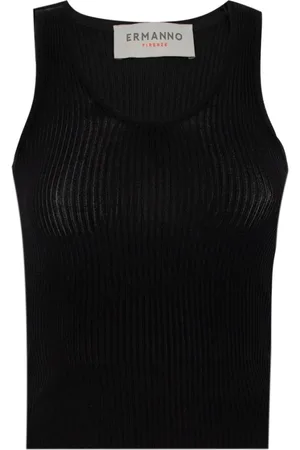 ERMANNO SCERVINO Top, Dame, Sort, L, Ribbet Stretch Top