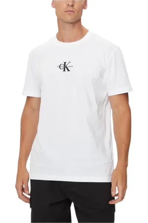 Calvin Klein Top, Herre, Hvid, S, Bomuld, Bomuld T-shirt med korte ærmer
