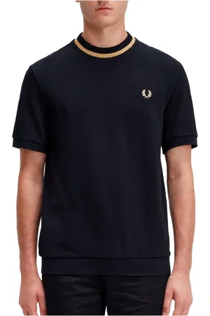 Fred Perry Top, Herre, Sort, S, Bomuld, Crew Neck T-Shirt