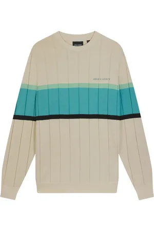 Lyle & Scott Strik, Herre, , 2XL, Bomuld, Volley Stripe Strikket Trøje