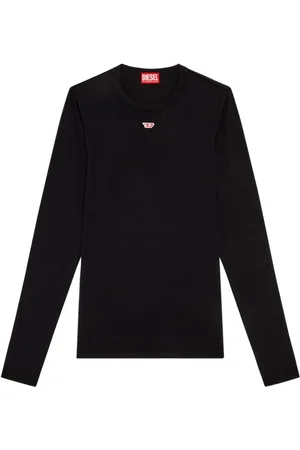 Diesel Top, Herre, Sort, S, Bomuld, D-Ribber T-shirt med lange ærmer